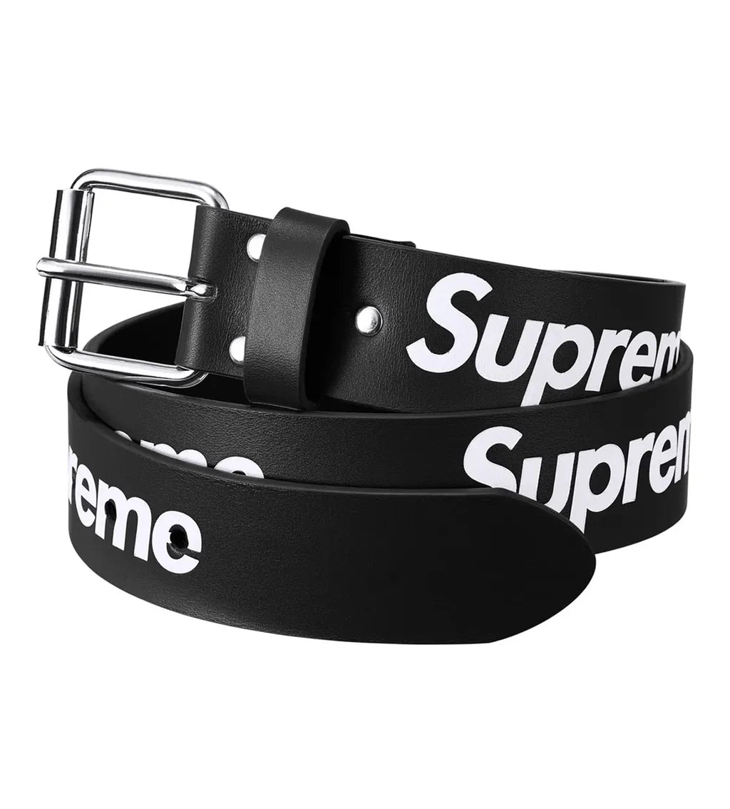 Supreme Repeat Leather Belt Black - MTZ FITS
