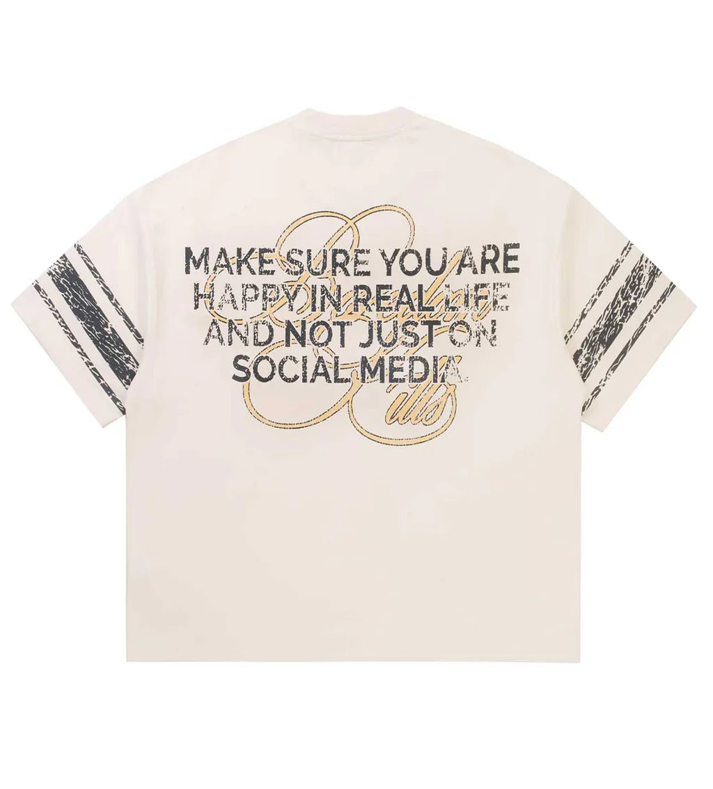 Boredom Kills Vintage Varsity Tee Cream - MTZ FITS