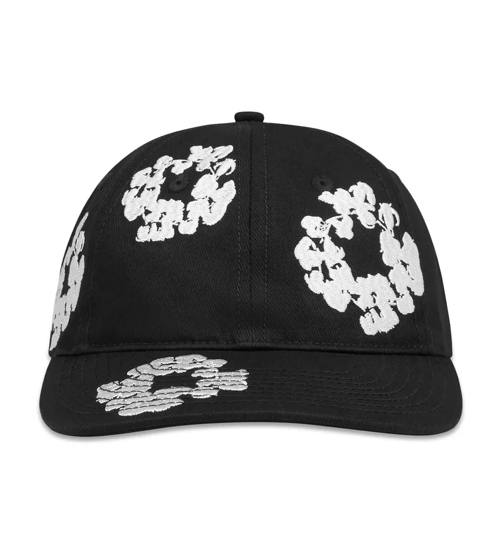 Denim Tears Cotton Wreath Dyed Cap Black - MTZ FITS