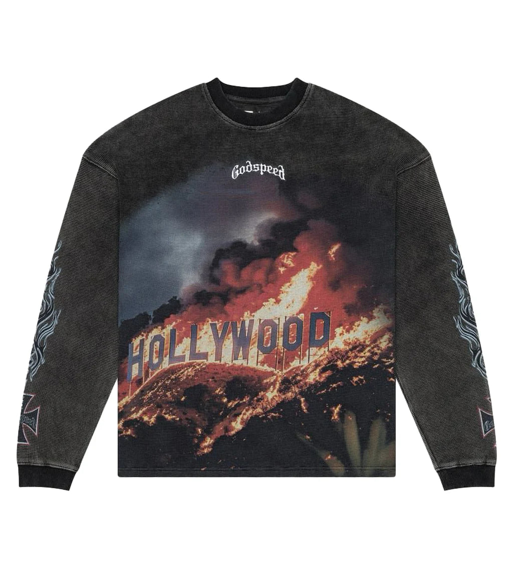 Godspeed Hollywood Inferno Thermal L/S Washed Black - MTZ FITS
