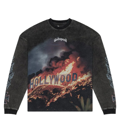 Godspeed Hollywood Inferno Thermal L/S Washed Black - MTZ FITS