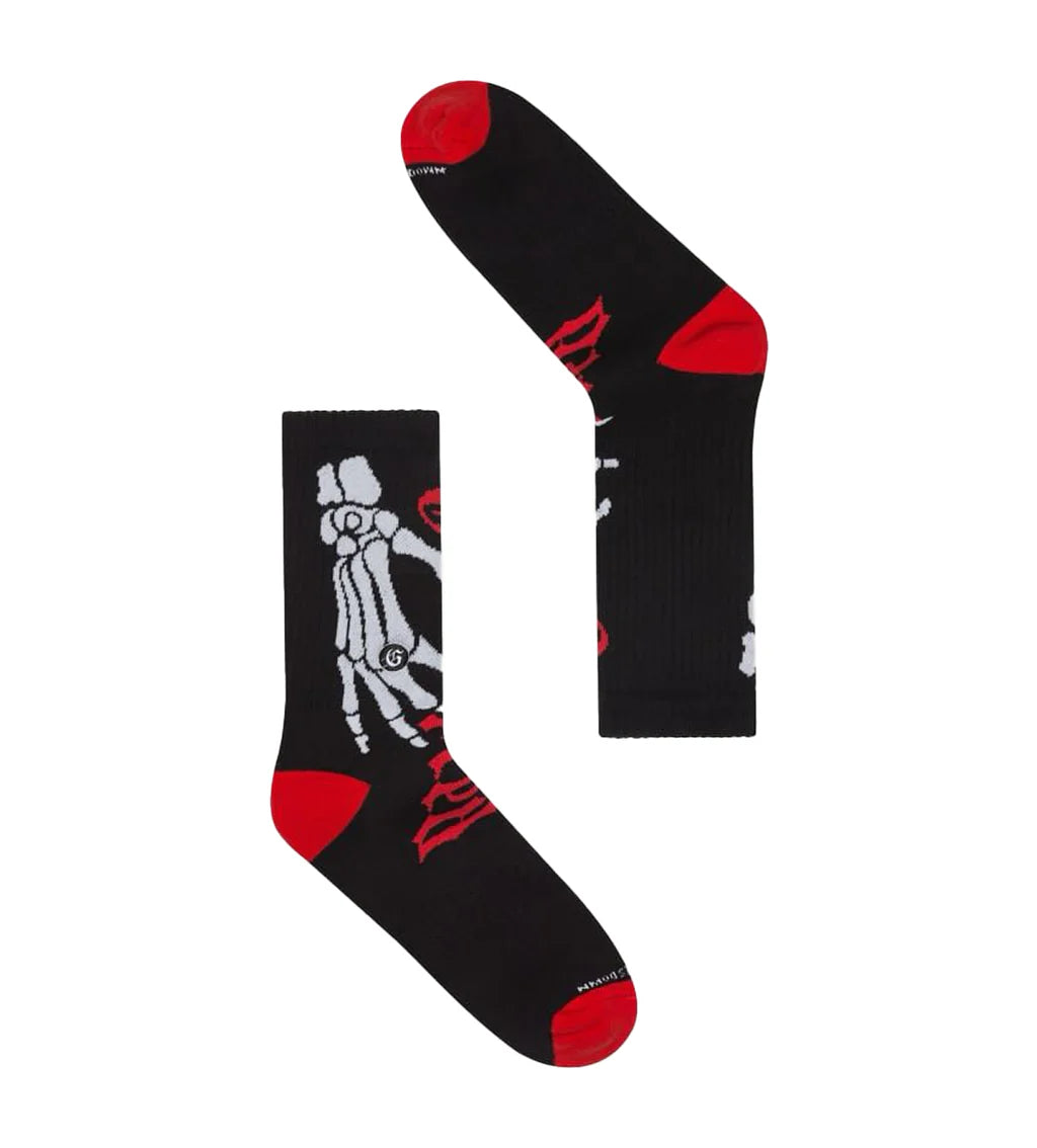 Godspeed Ten Toes Down Socks Black/Red - MTZ FITS
