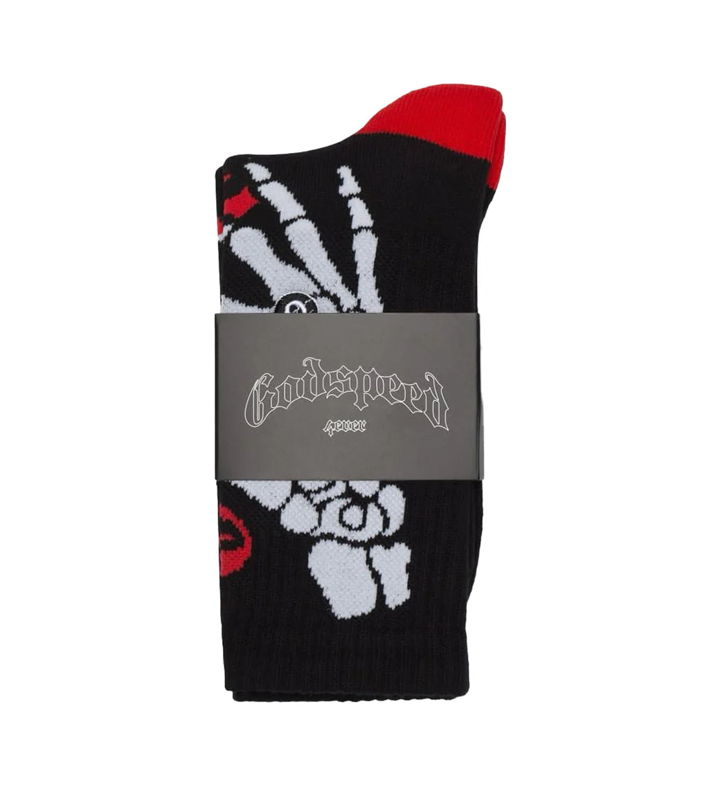Godspeed Ten Toes Down Socks Black/Red - MTZ FITS