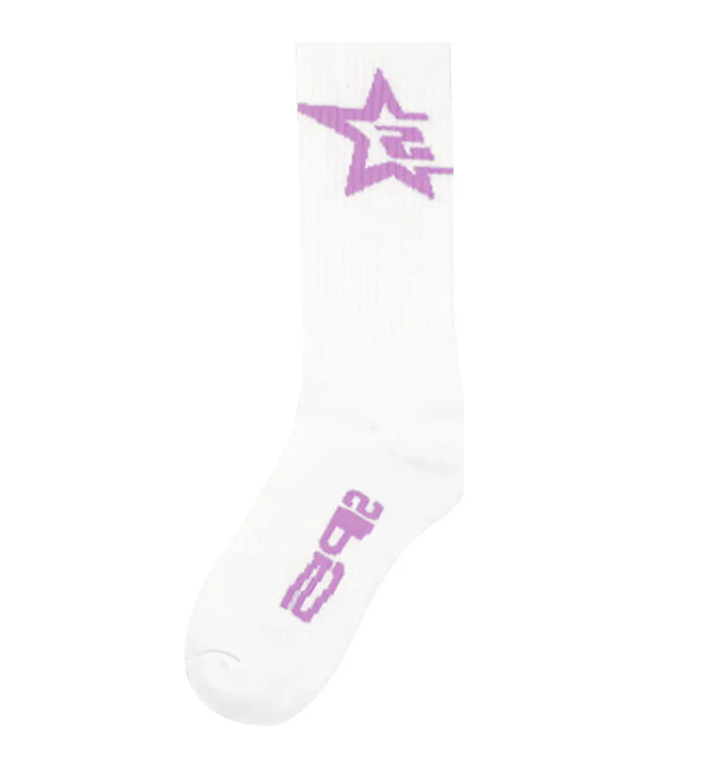 Sp5der Tube Sock White/Purple - MTZ FITS